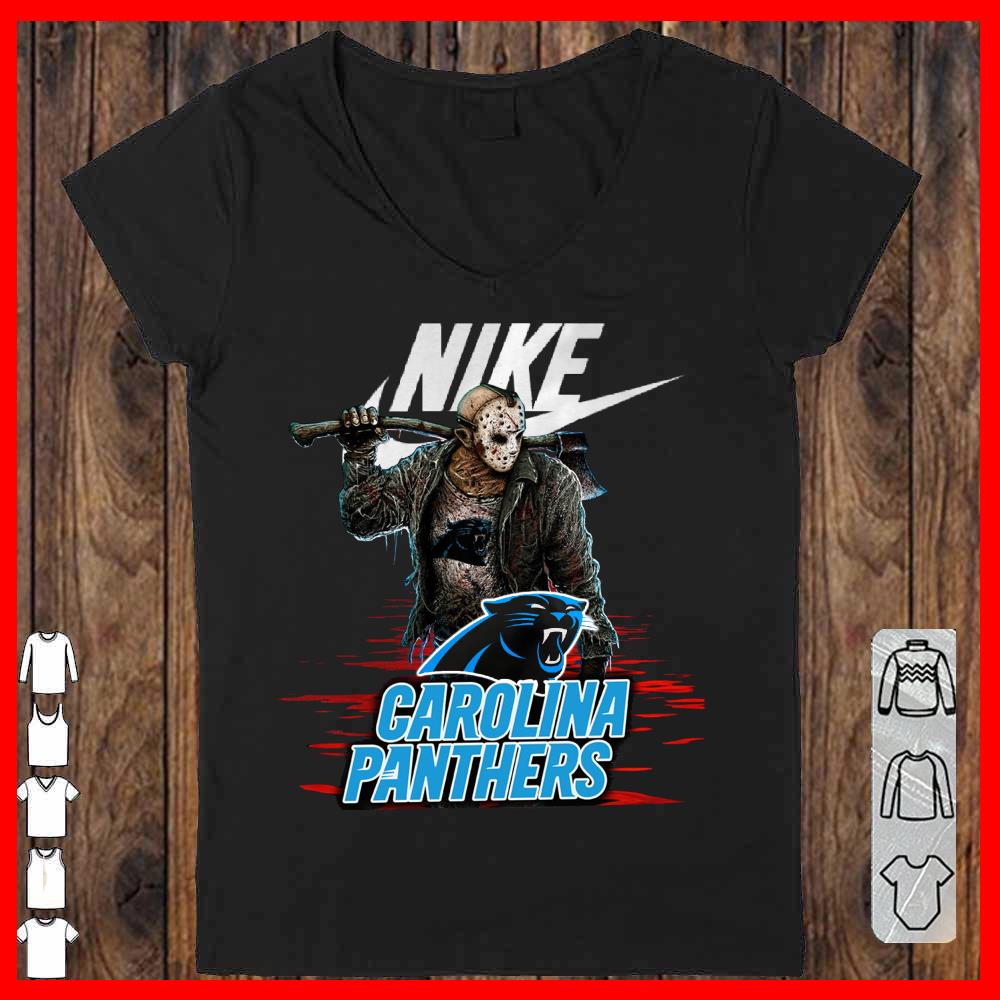 Nike Logo Mashup Carolina Panthers Jason Voorhees Shirt