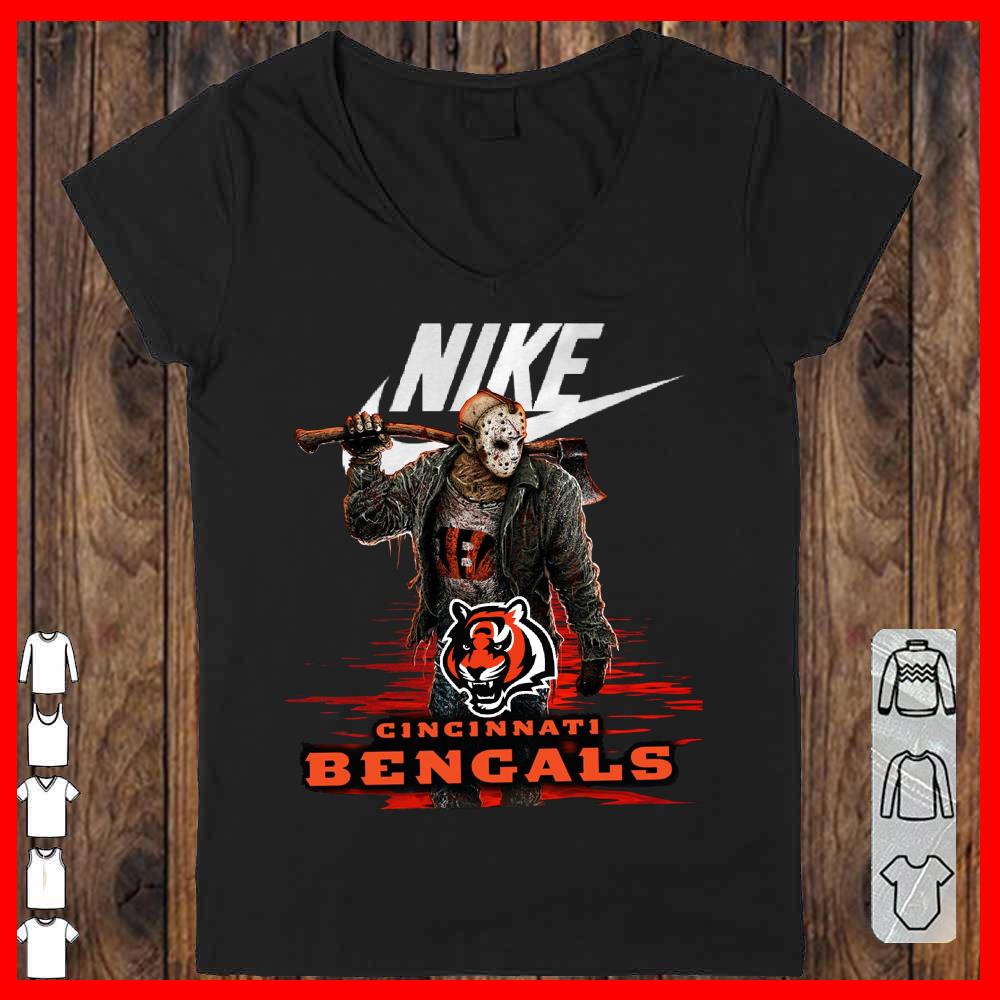 Nike Logo Mashup Cincinnatui Bengals Jason Voorhees Shirt