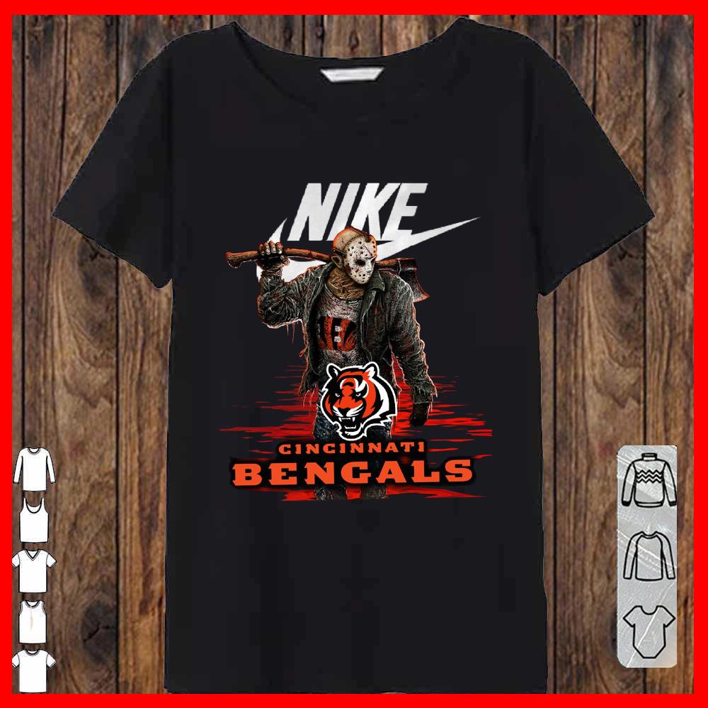 Nike Logo Mashup Cincinnatui Bengals Jason Voorhees Shirt