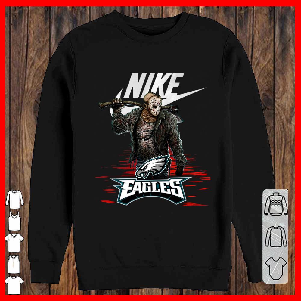 Nike Logo Mashup Eagles Jason Voorhees Shirt, Nike Jason Voorhees Eagles Shirt