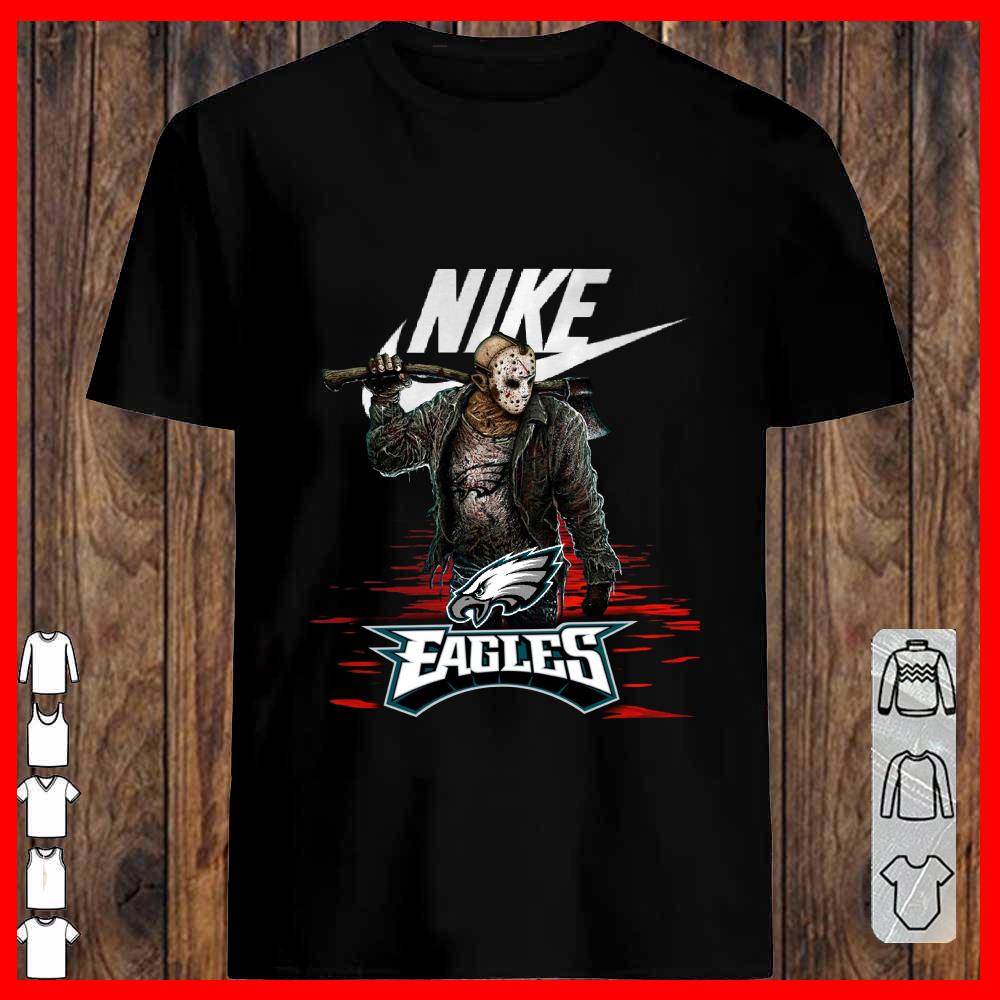 Nike Logo Mashup Eagles Jason Voorhees Shirt, Nike Jason Voorhees Eagles Shirt
