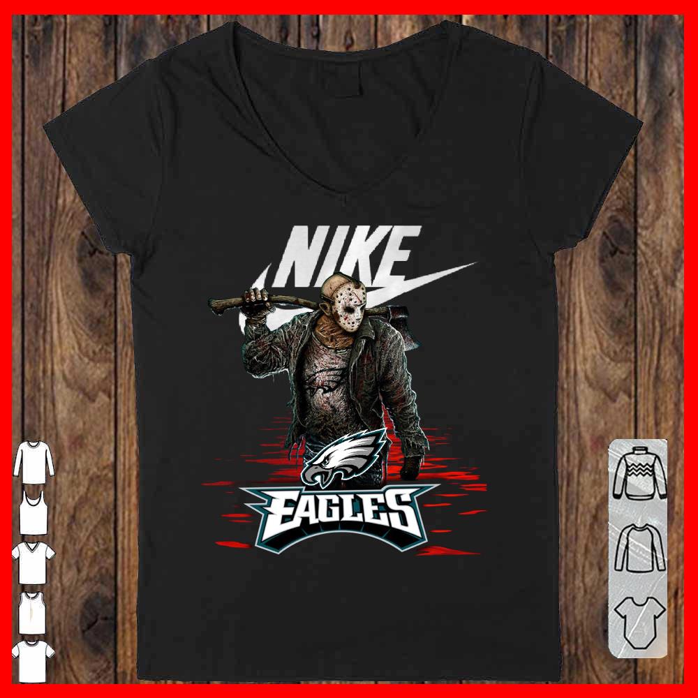 Nike Logo Mashup Eagles Jason Voorhees Shirt, Nike Jason Voorhees Eagles Shirt