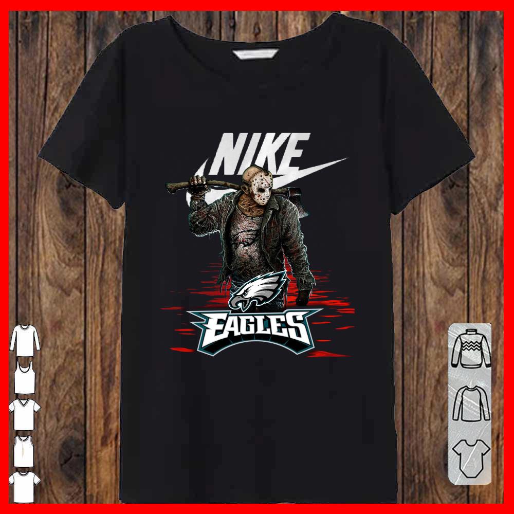 Nike Logo Mashup Eagles Jason Voorhees Shirt, Nike Jason Voorhees Eagles Shirt