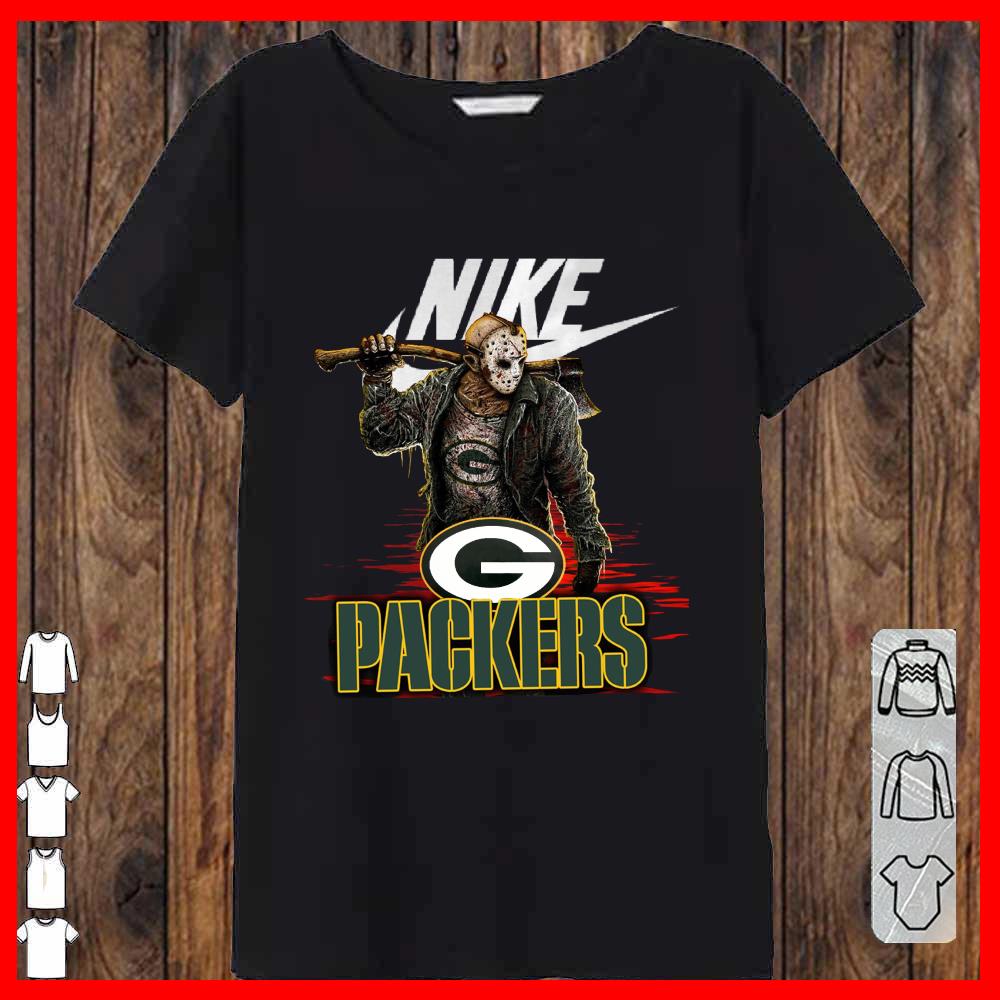 Nike Logo Mashup Packers Jason Voorhees Shirt, Nike Jason Voorhees Packers Women-T-shirt
