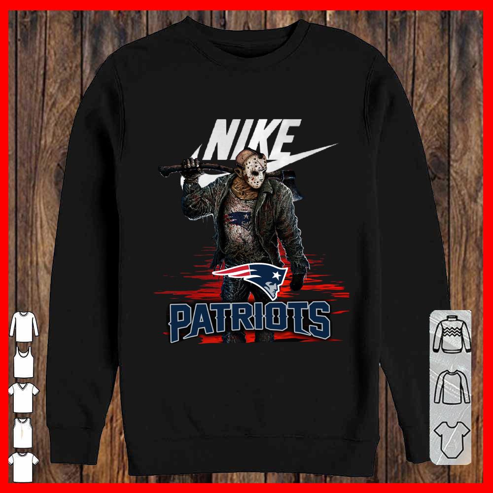 Nike Logo Mashup Patriots Jason Voorhees Shirt, Nike Jason Voorhees Patriots Sweatshirt