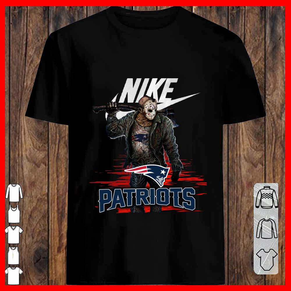 Nike Logo Mashup Patriots Jason Voorhees Shirt, Nike Jason Voorhees Patriots T-shirt