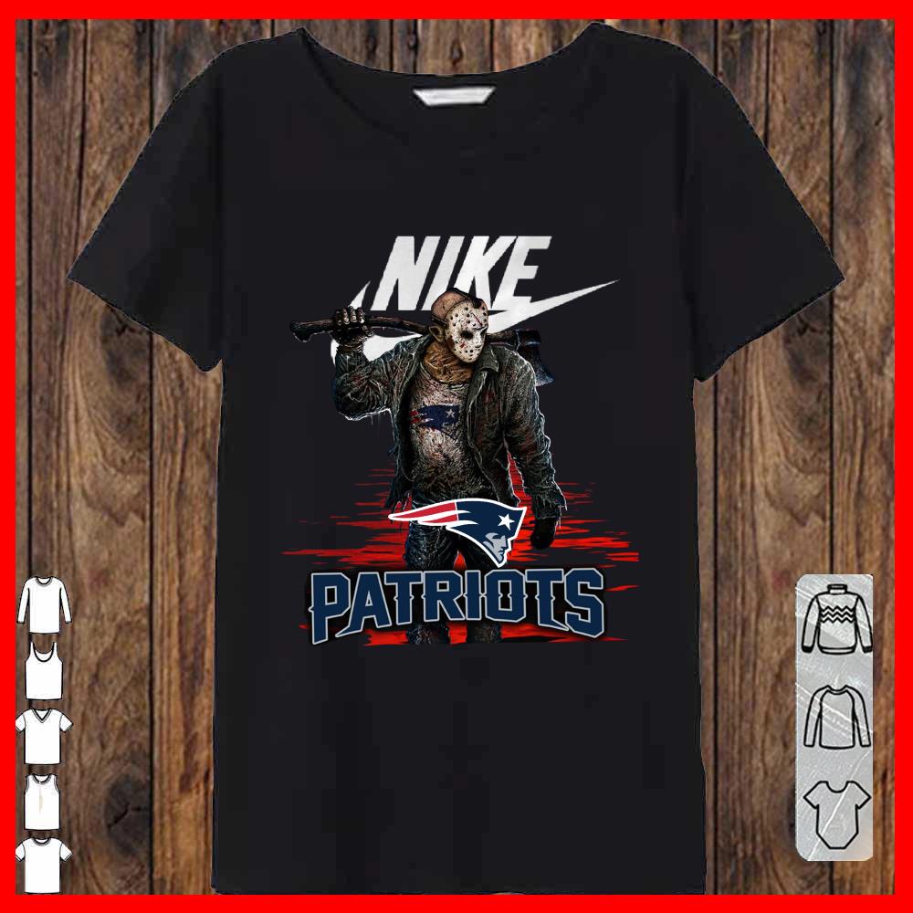 Nike Logo Mashup Patriots Jason Voorhees Shirt, Nike Jason Voorhees Patriots Women-T-shirt