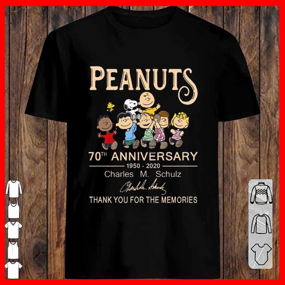 Peanuts Snoopy 70th Anniversary 1950 2020 Charles M Schulz Thank For The T-shirt