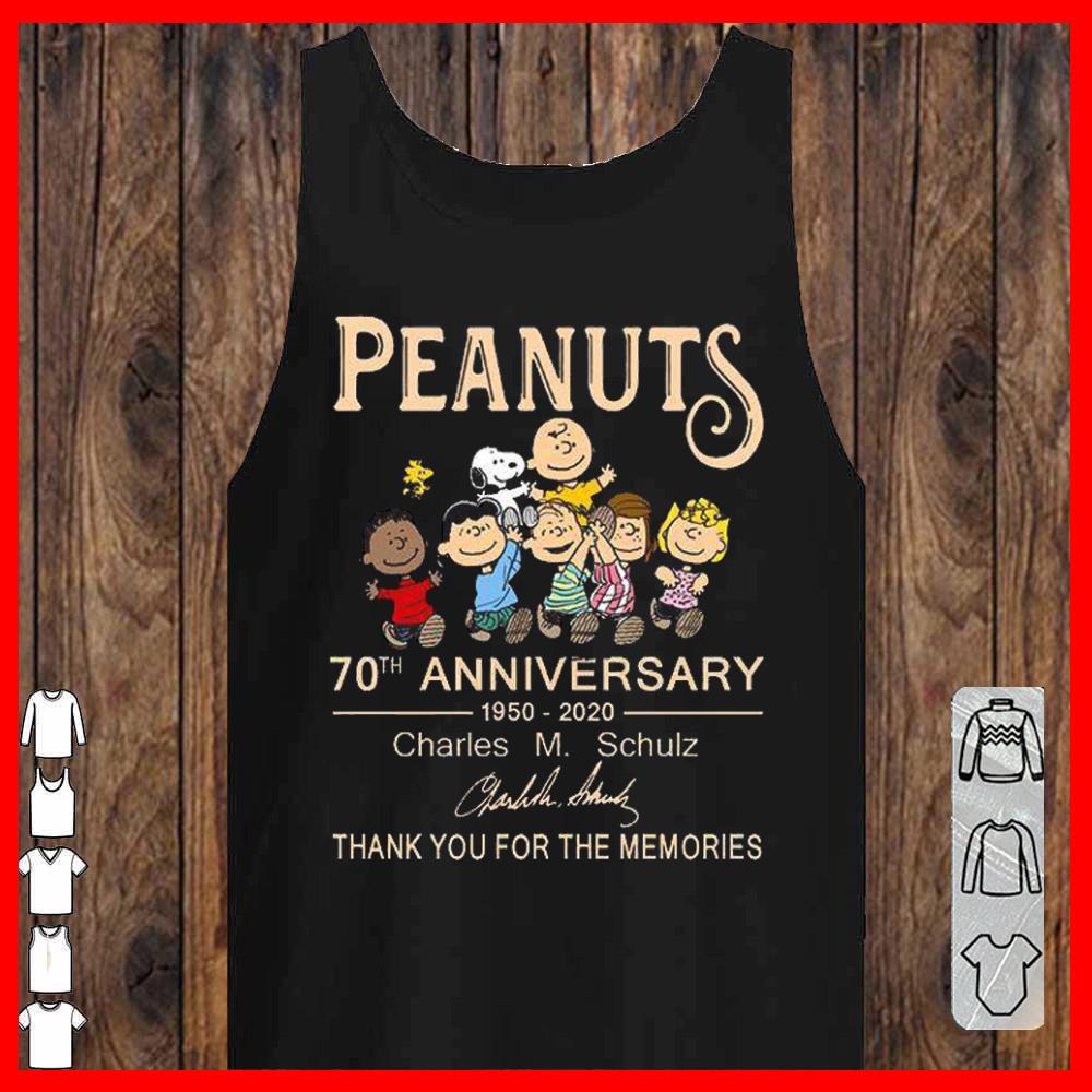 Peanuts Snoopy 70th Anniversary 1950 2020 Charles M Schulz Thank For The tank-top