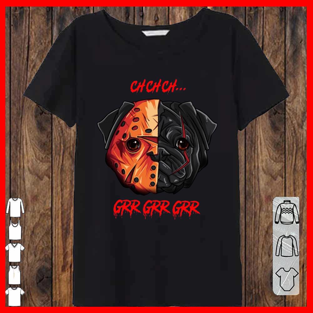Pug Cosplay Jason Voorhees Joker IT Pennywise Dog Grr Grr Grr Shirt