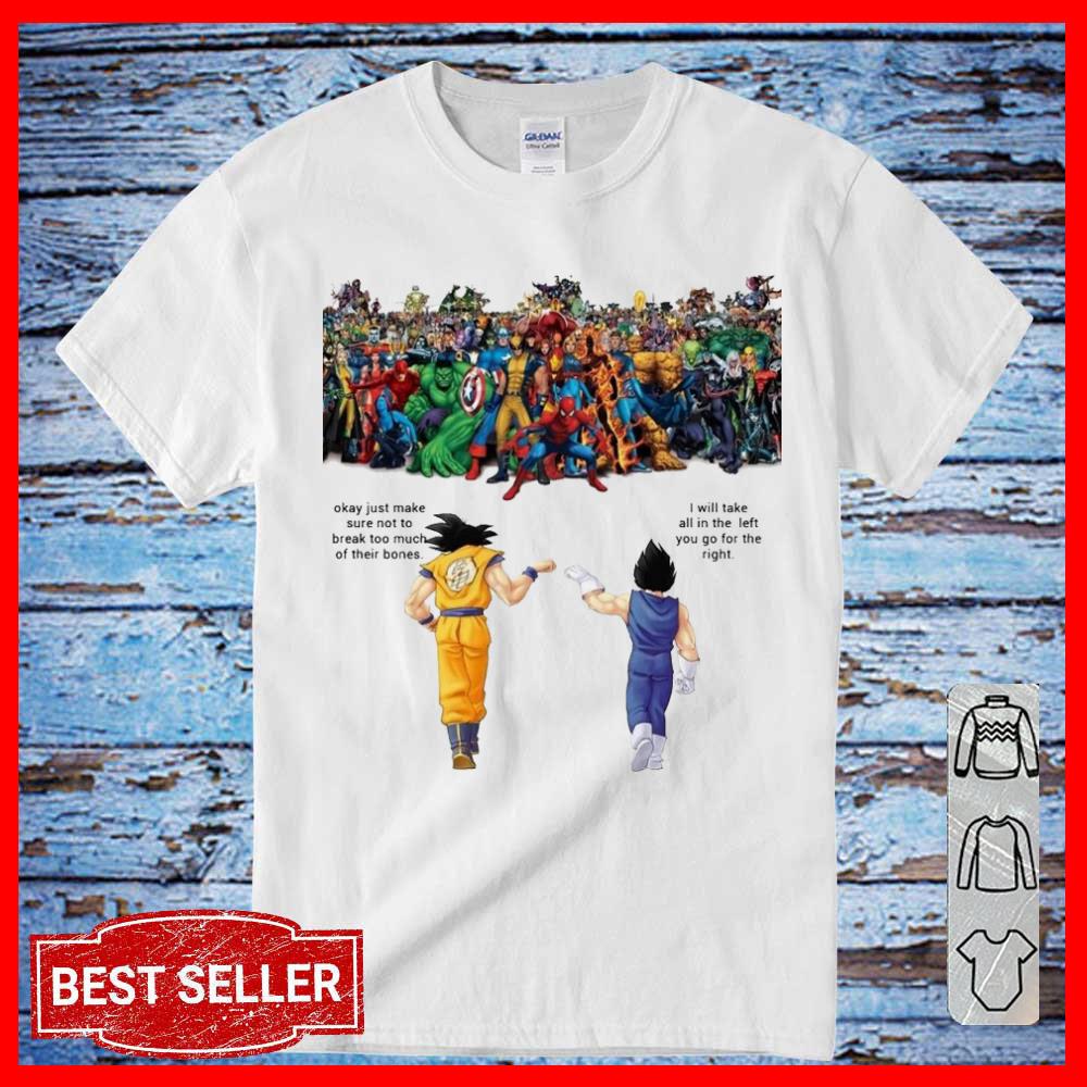 Son Goku And Vegeta Fight Against The Avenger and super hero Shirt, Goku and Vegeta tshirt