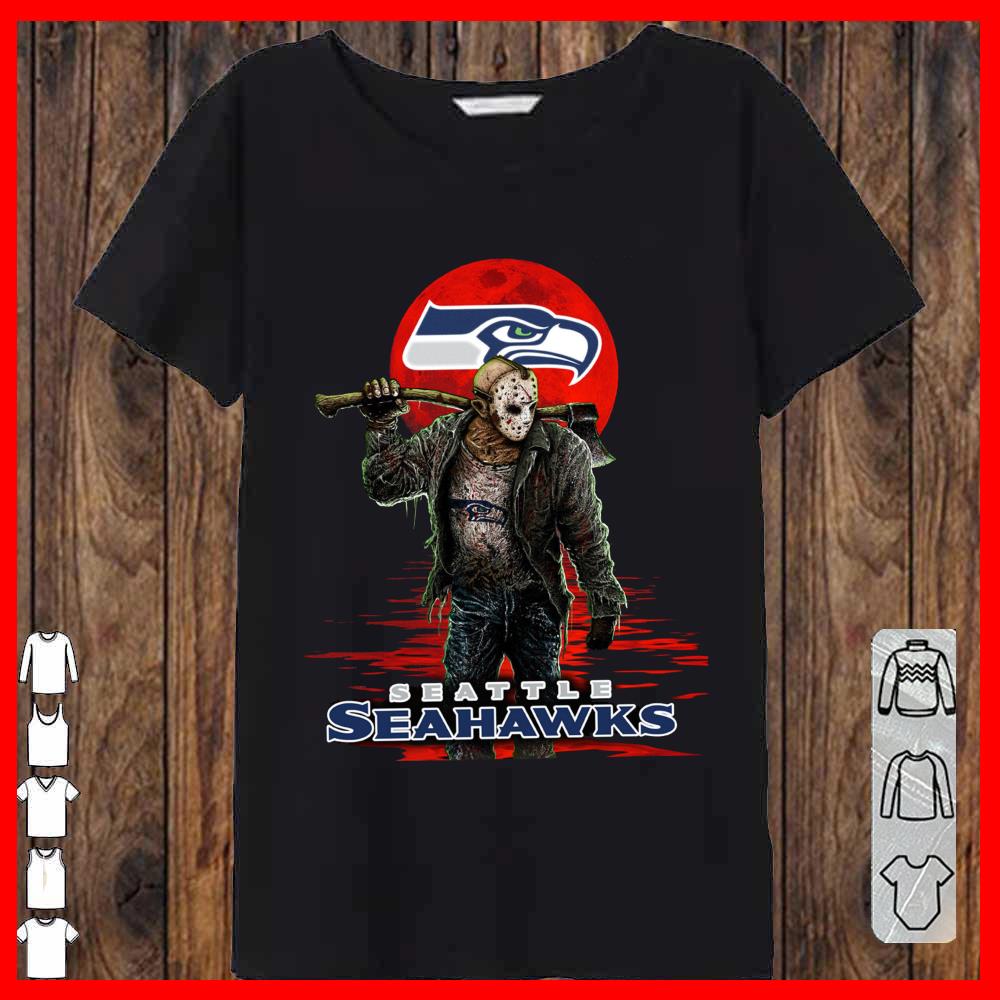Seattle Seahawks Mashup Jason Voorhees Horror Movies Women-T-shirt