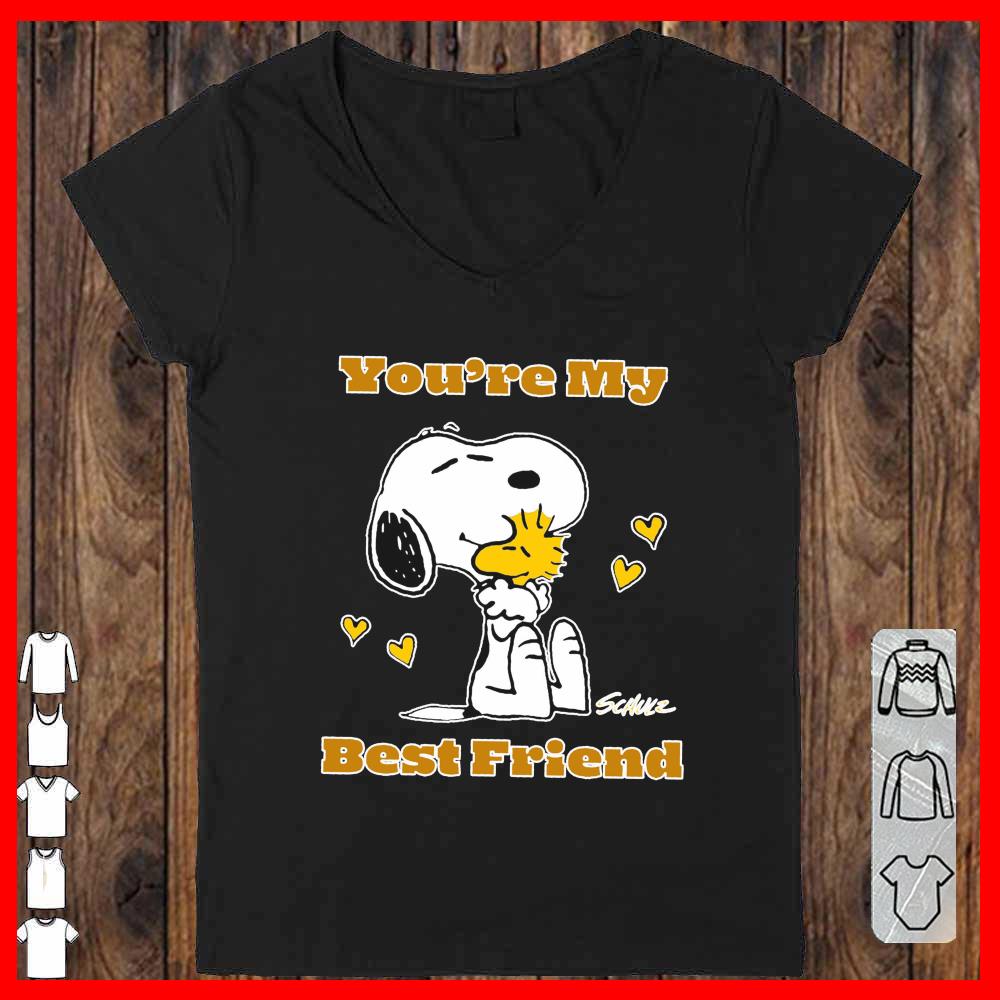 Snoopy And Charlie Brown You're My Best Friends Vneck-woman