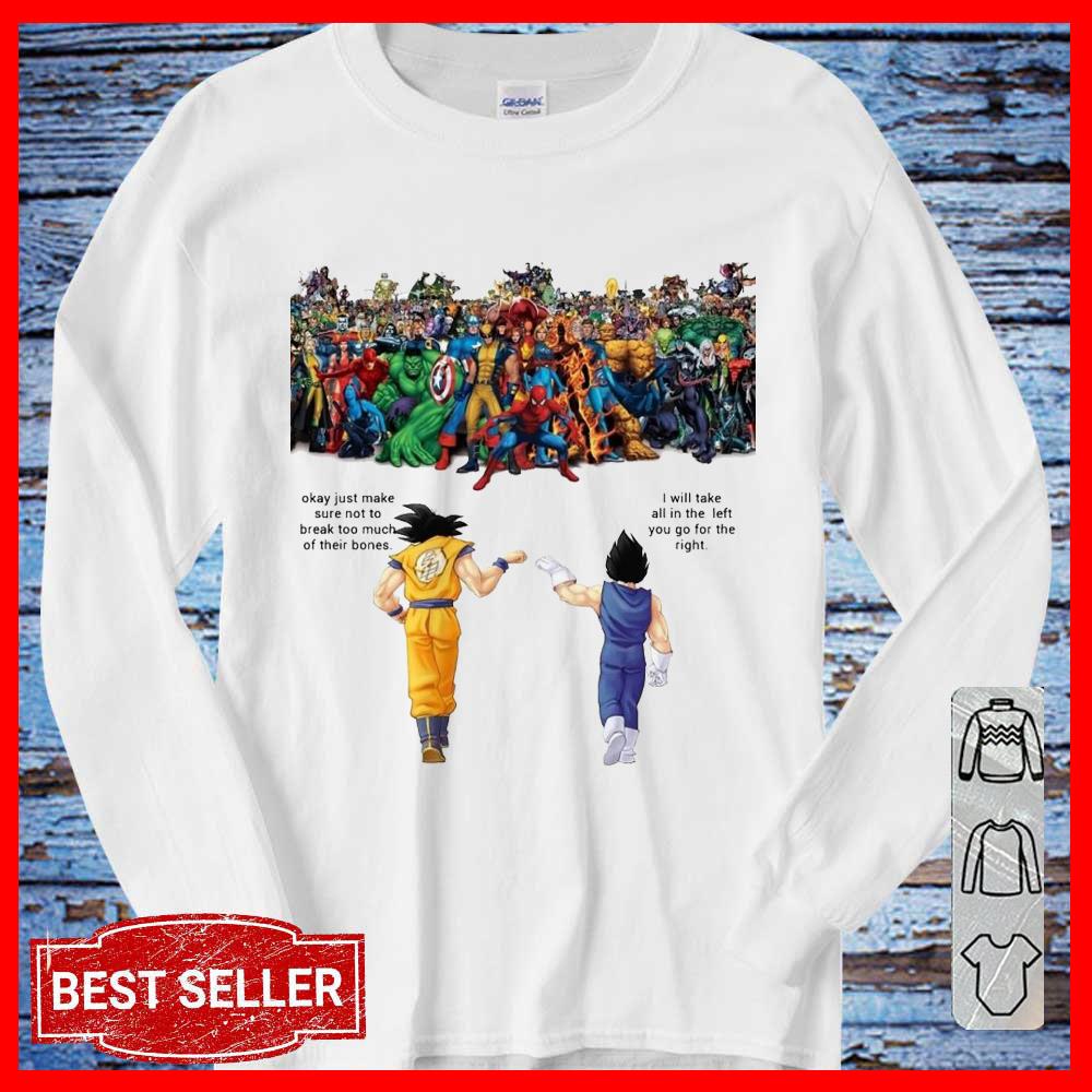 Son Goku And Vegeta Fight Against The Avenger and super hero Shirt, Goku and Vegeta Sweatshirt