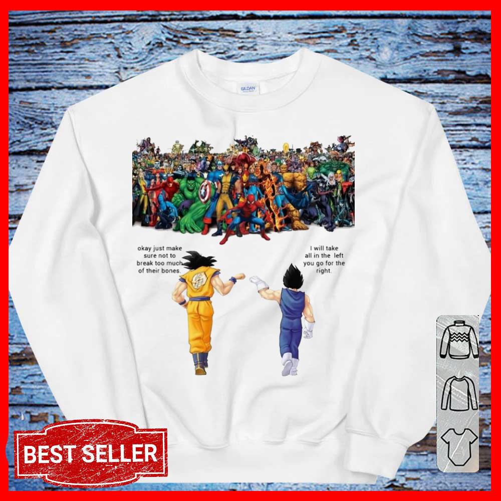 Son Goku And Vegeta Fight Against The Avenger and super hero Shirt, Goku and Vegeta sweatshirt