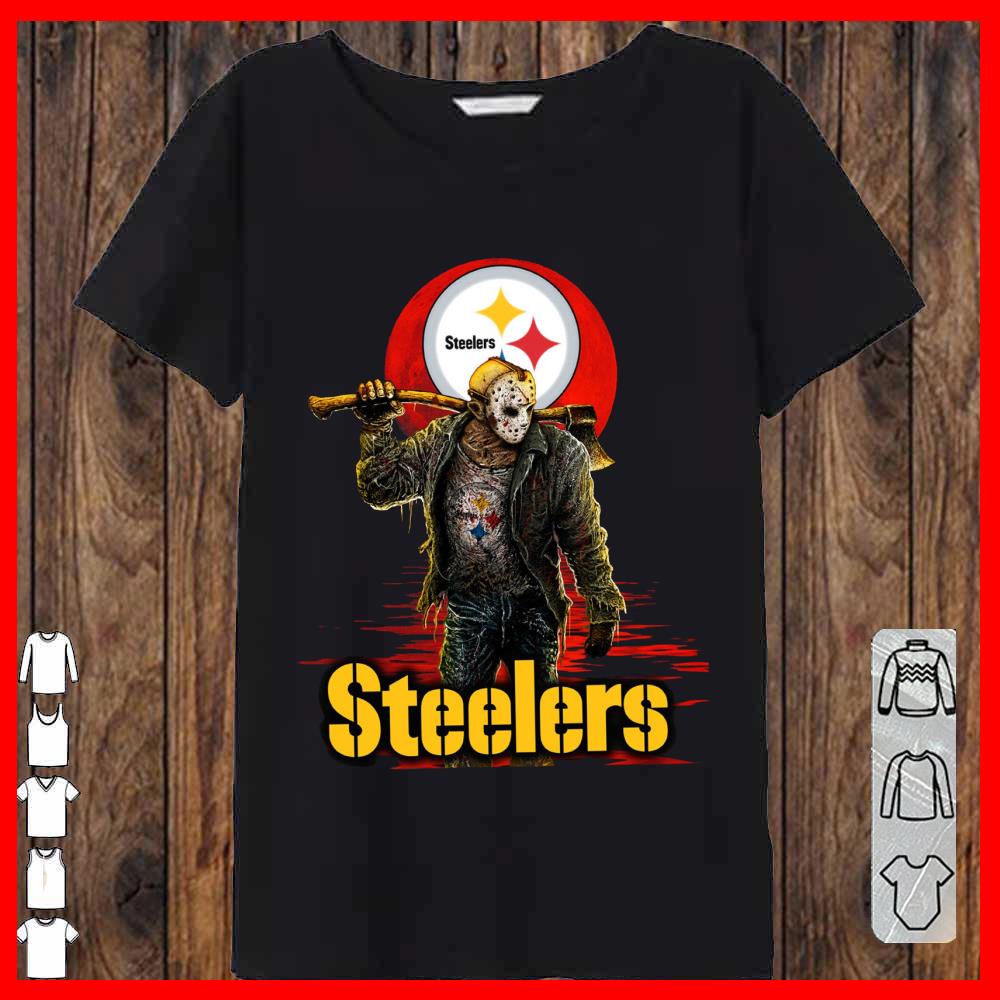 Steelers Mashup Jason Voorhees Horror Movies Shirt, Jason Voorhees Steelers Women-T-shirt