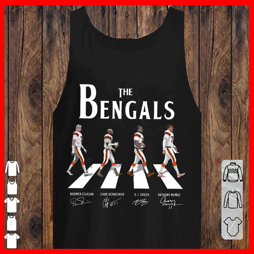 The Bengals Walking Abbey Road Shirt, Boomer Esiason Chad Ochocinco A J Green Anthony Munoz Shirt