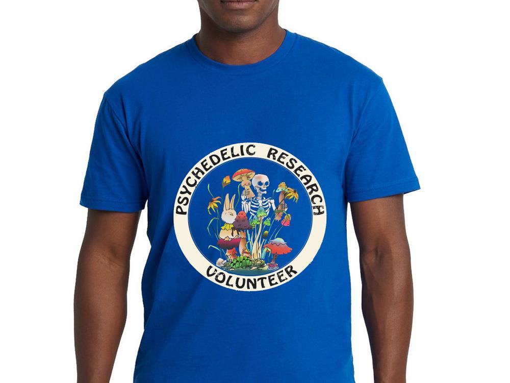 Psychedelic Research Volunteer shirt, skeletal mushroom Psychedelic Research Volunteer shirt