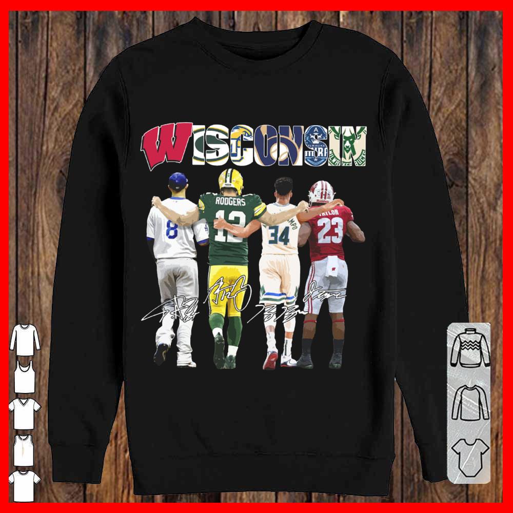 Wisconsin Sport team city Green Bay Packers Milwaukee Bucks shirt