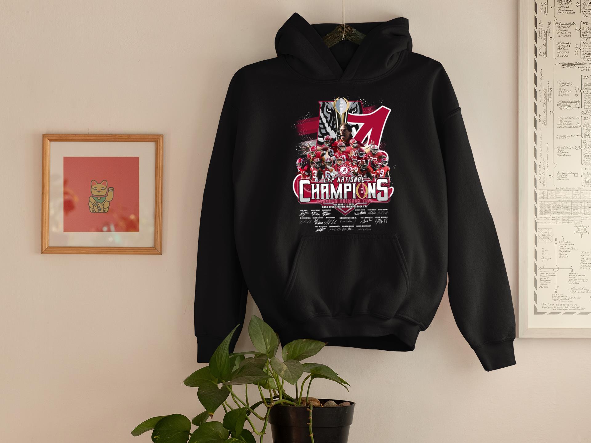 Alabama Crimson Tide Team Players Cfp National Champions 2021 Signatures hoodie