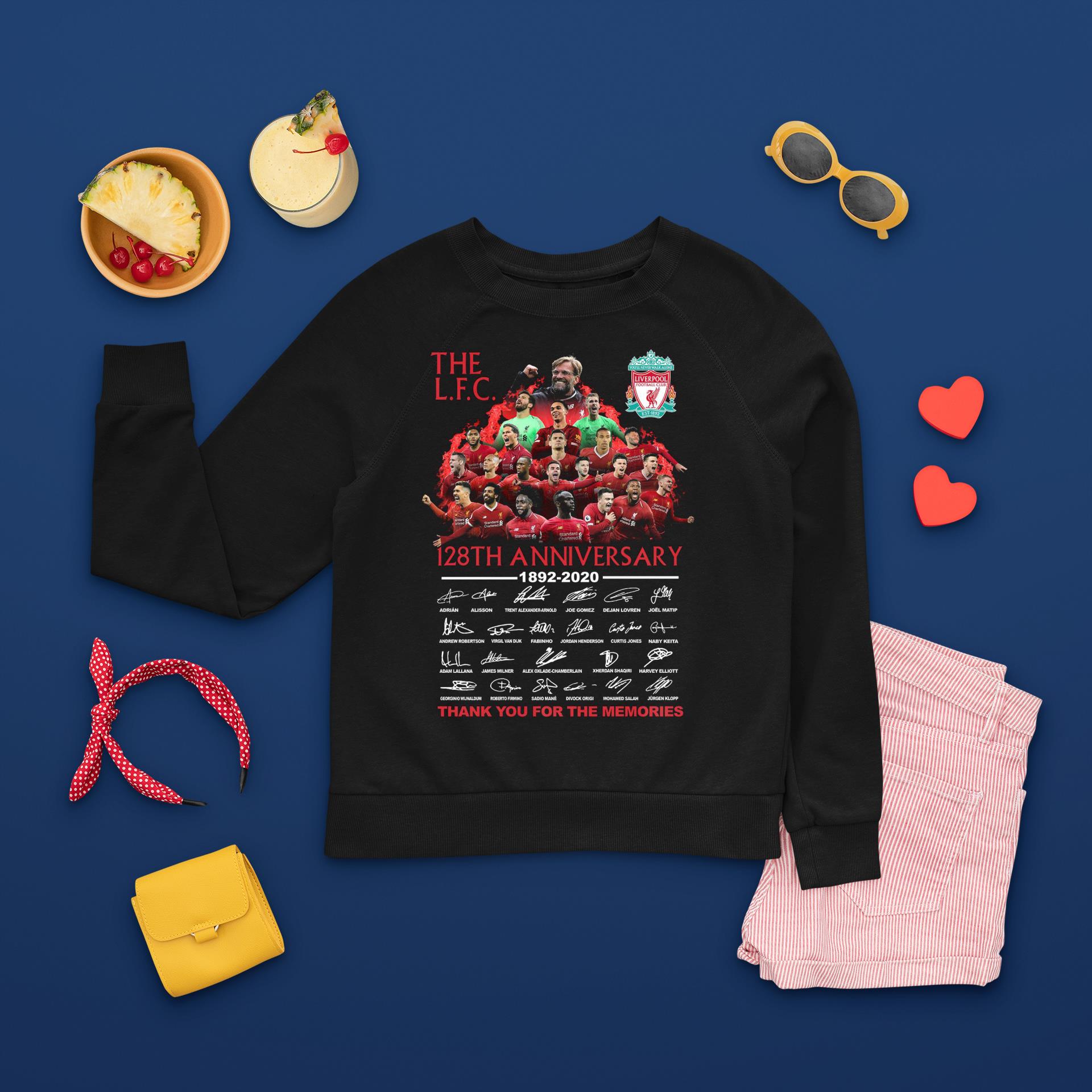 The LFC128th Anniversary 1892 2020 Thank You For The Memories Signatures sweatshirt