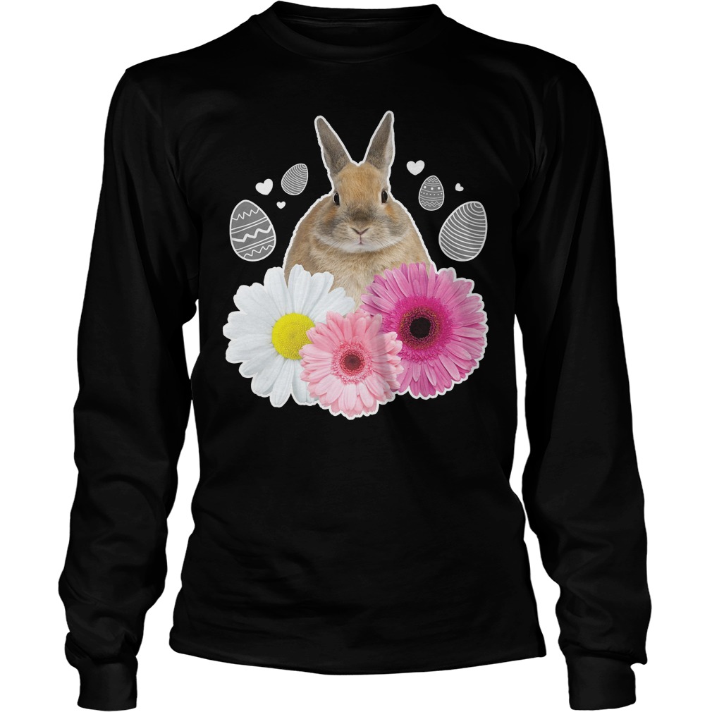 Easter Real Bunny And Flowers Graphic Shirt 4 Easter Real Bunny And Flowers Graphic Longsleeve