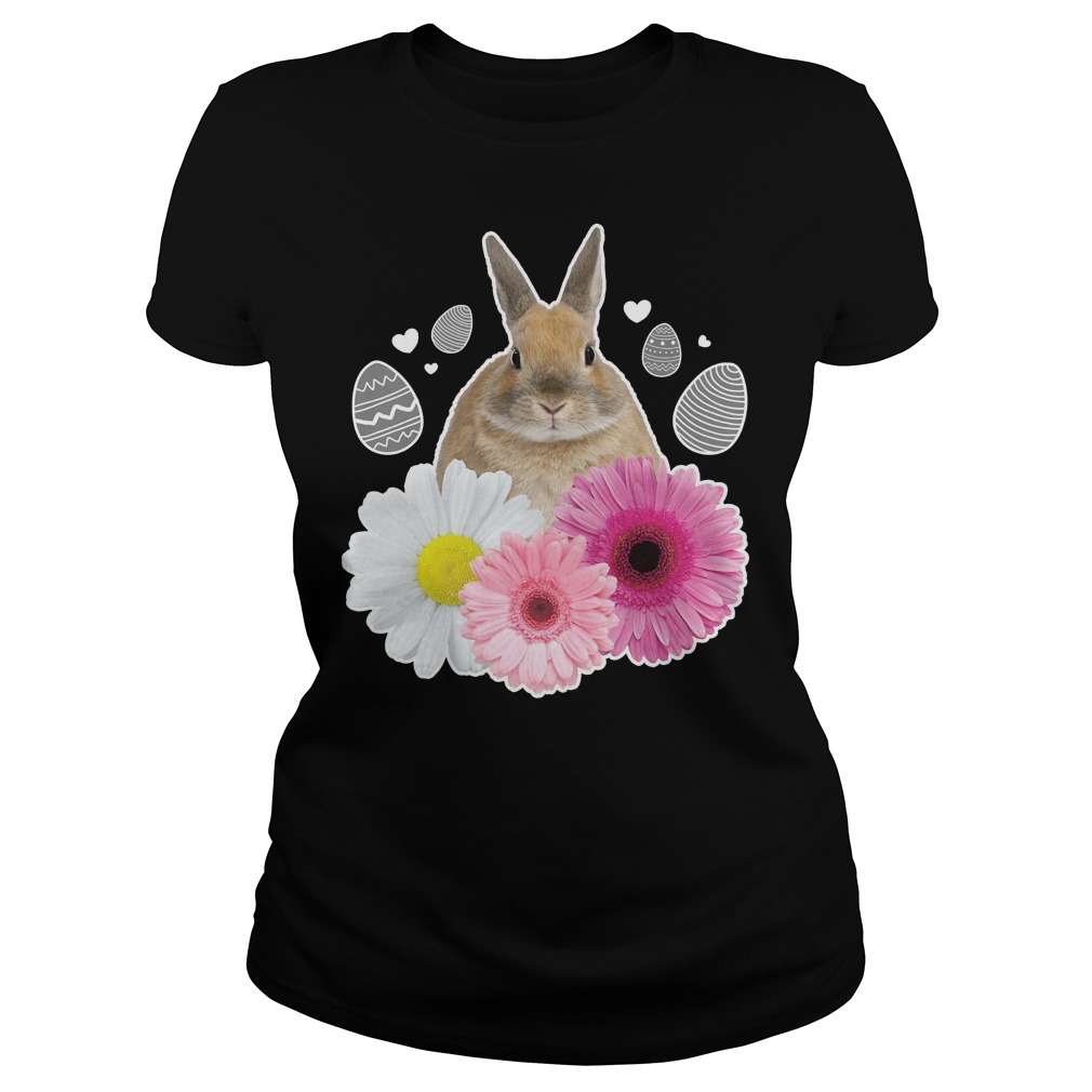 Easter Real Bunny And Flowers Graphic Shirt 6 Easter Real Bunny And Flowers Graphic Ladies