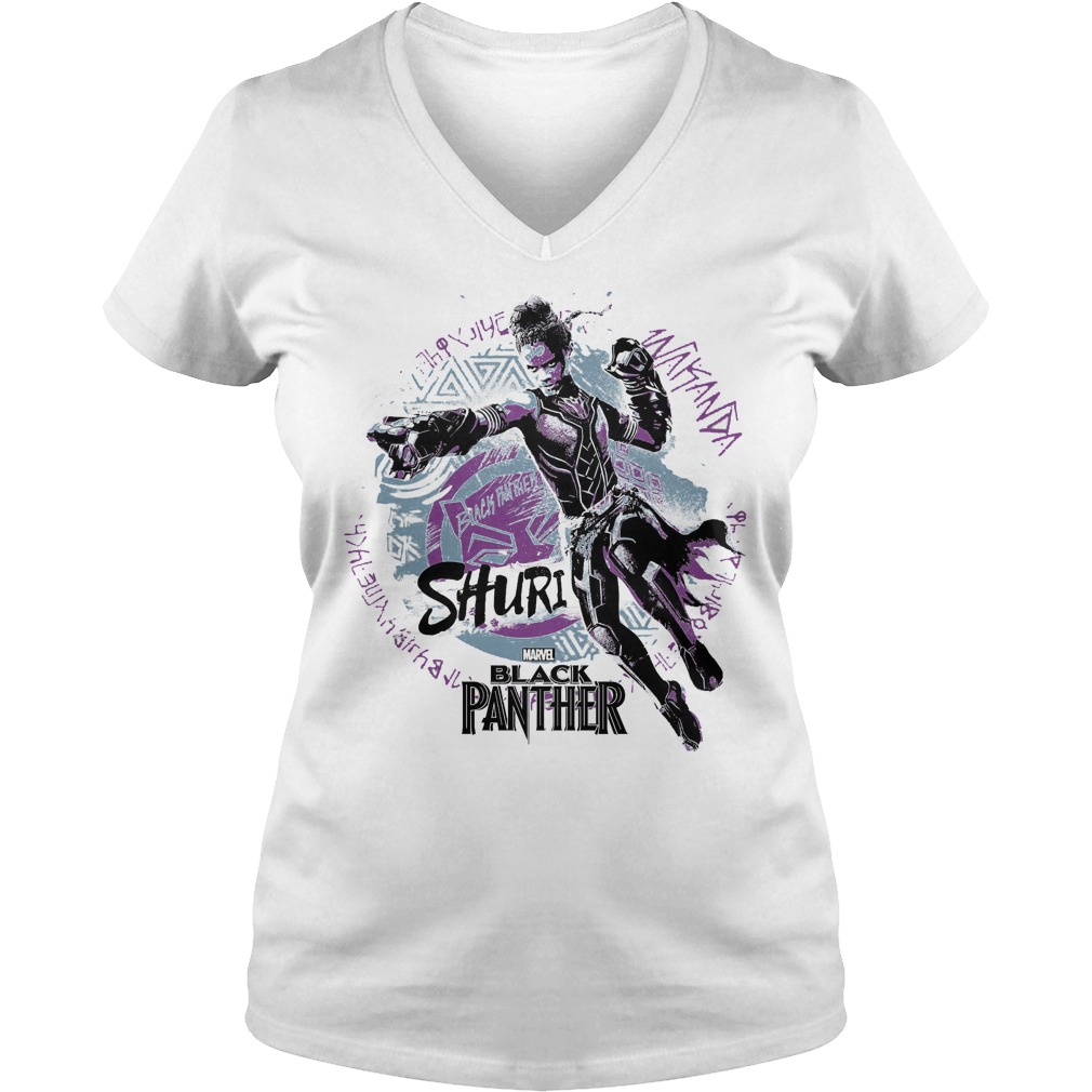 Marvel Black Panther Movie Shuri Graffiti Graphic Shirt 5 Marvel Black Panther Movie Shuri Graffiti Graphic Shirt V Neck
