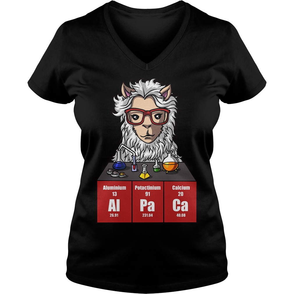 Chemistry Alpaca Cute Llama Science Teacher Shirt 5 Chemistry Alpaca Cute Llama Science Teacher Ladies Vneck