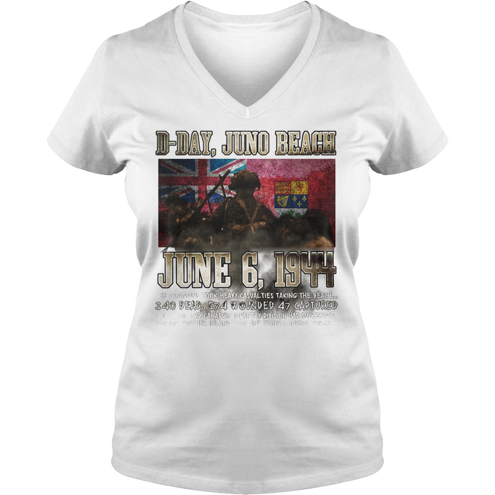 D Day Juno Beach June 6, 1944 T-Shirt 5 D Day Juno Beach June 6, 1944 V Neck
