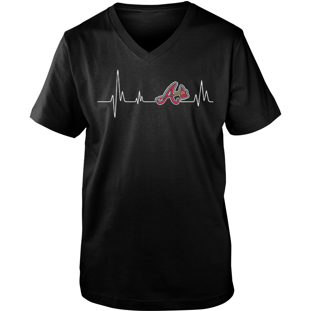 Atlanta Braves Heartbeat T-Shirt 6 Atlanta Braves Heartbeat T-Shirt Guys V-Neck