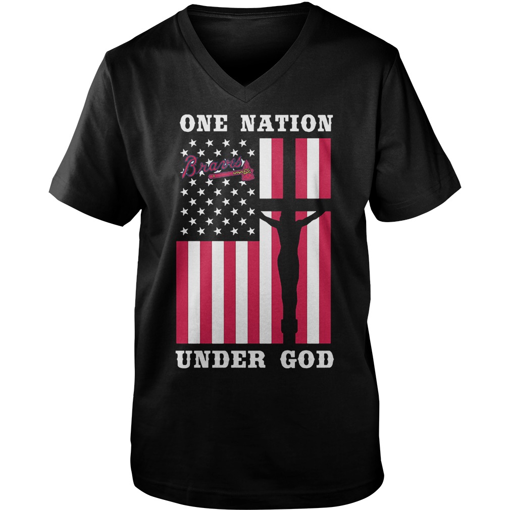 Atlanta Braves – One Nation Under God T-Shirt 6 Atlanta Braves – One Nation Under God T-Shirt Guys V-Neck