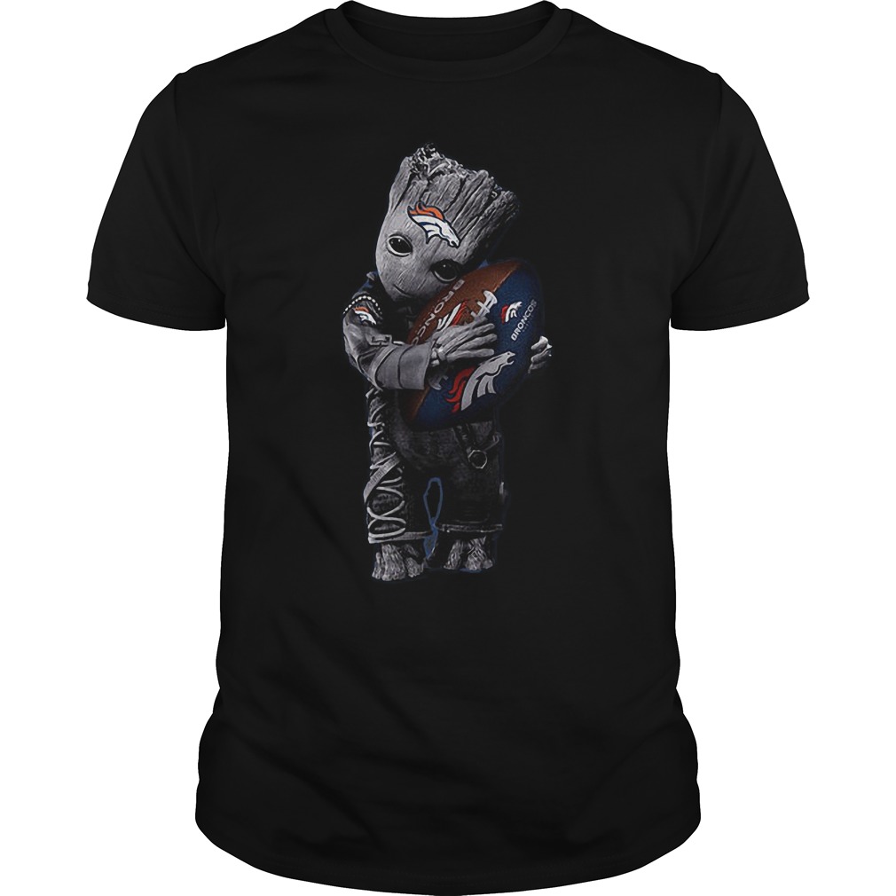 Baby Groot Hug Denver Broncos Football NFL T-Shirt 8 Baby Groot Hug Denver Broncos Football NFL T-Shirt Guys Tee