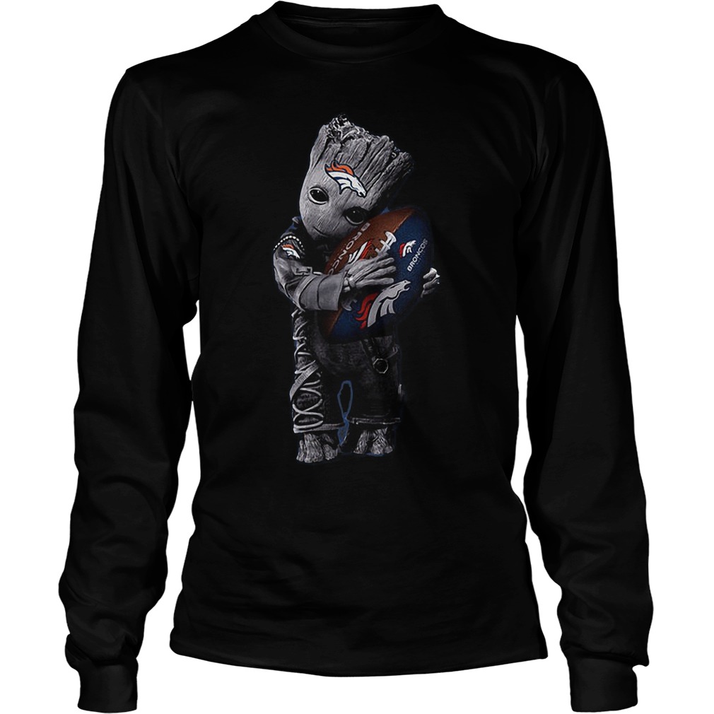Baby Groot Hug Denver Broncos Football NFL T-Shirt 3 Baby Groot Hug Denver Broncos Football NFL T-Shirt Unisex Longsleeve Tee
