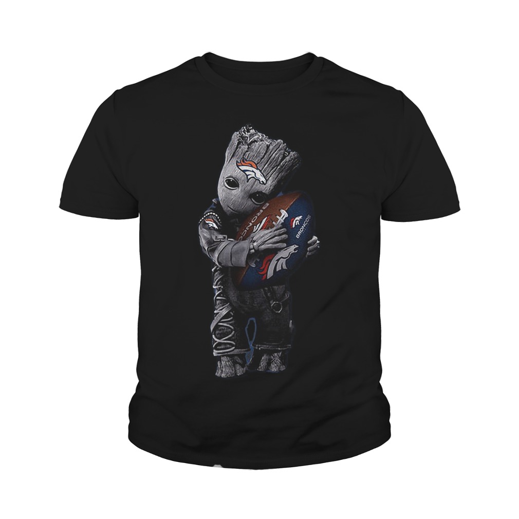 Baby Groot Hug Denver Broncos Football NFL T-Shirt 9 Baby Groot Hug Denver Broncos Football NFL T-Shirt Youth Tee