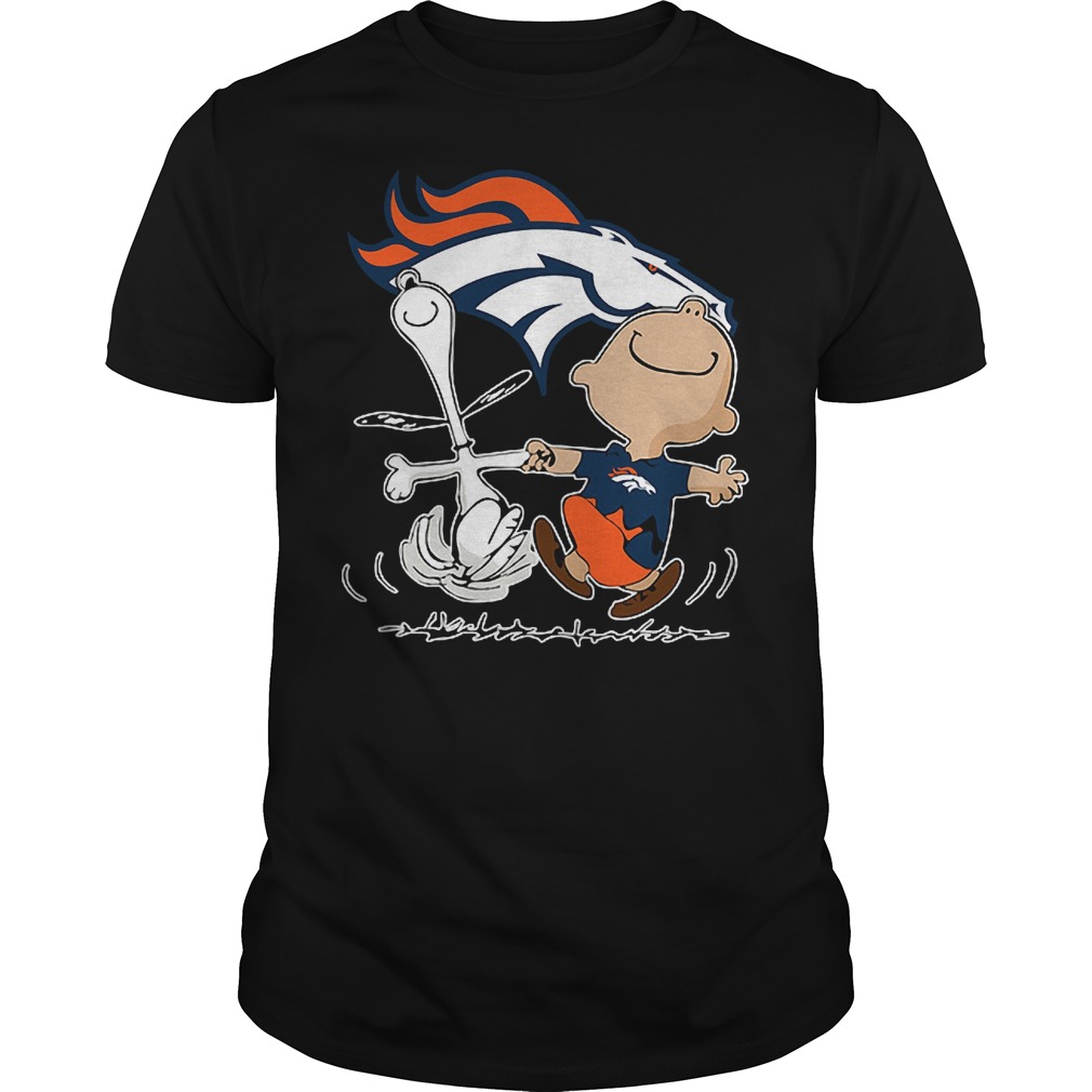 Charlie Brown And Snoopy: Denver Broncos T-Shirt 8 Charlie Brown And Snoopy: Denver Broncos T-Shirt Guys Tee