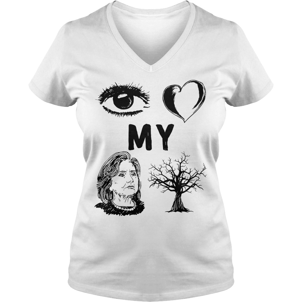 Hillary Clinton I Love My Country T-Shirt 10 Hillary Clinton I Love My Country T-Shirt Ladies V-Neck