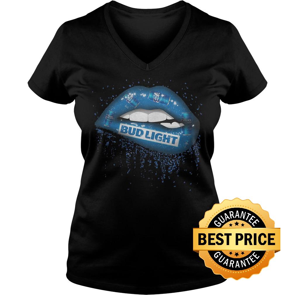 Premium Bud Light Lips shirt 4 Premium Bud Light Lips shirt Ladies V-Neck