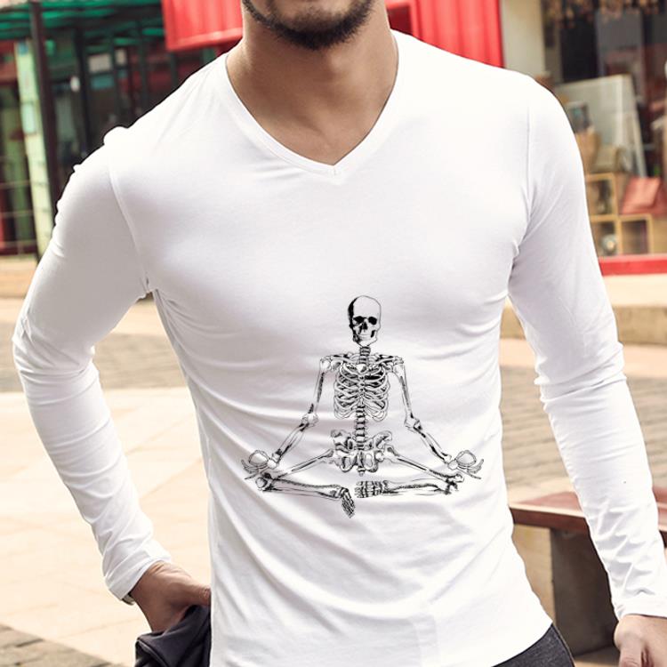 Top Halloween Meditating Skeleton Yoga shirt 2 Top Halloween Meditating Skeleton Yoga shirt 2