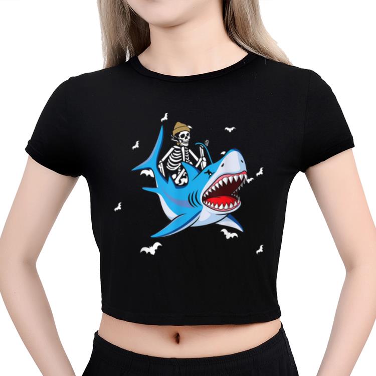 Beautiful Skeleton Riding Shark Funny Halloween Design shirt, hoodie ...