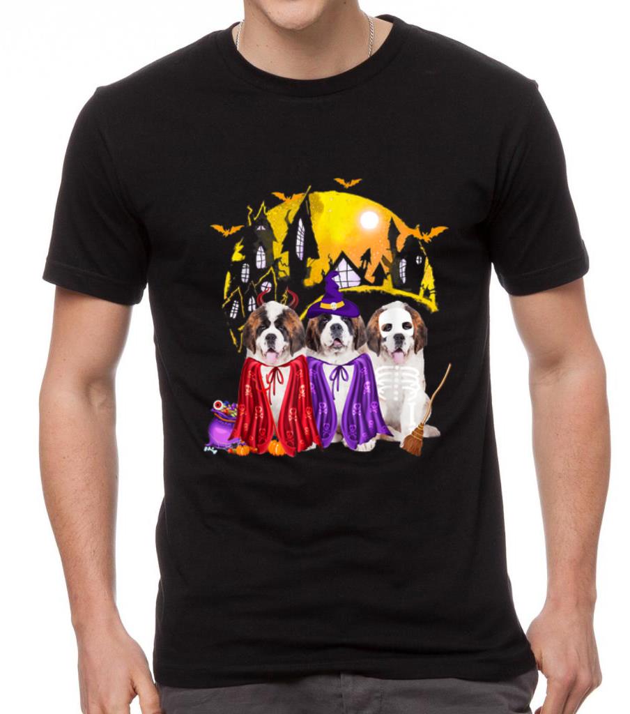 Premium Saint Bernard Dog Halloween Witch Dog Lover shirt 2 Premium Saint Bernard Dog Halloween Witch Dog Lover shirt 2