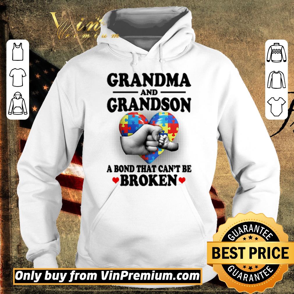 Premium Grandma and Grandson a bond that can’t be broken Autism shirt 2 Premium Grandma and Grandson a bond that can’t be broken Autism shirt