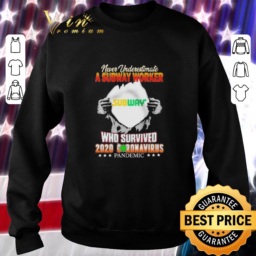 Nice Never Underestimate A Subway Worker Who Survived 2020 Coronavirus shirt 2 Nice Never Underestimate A Subway Worker Who Survived 2020 Coronavirus shirt