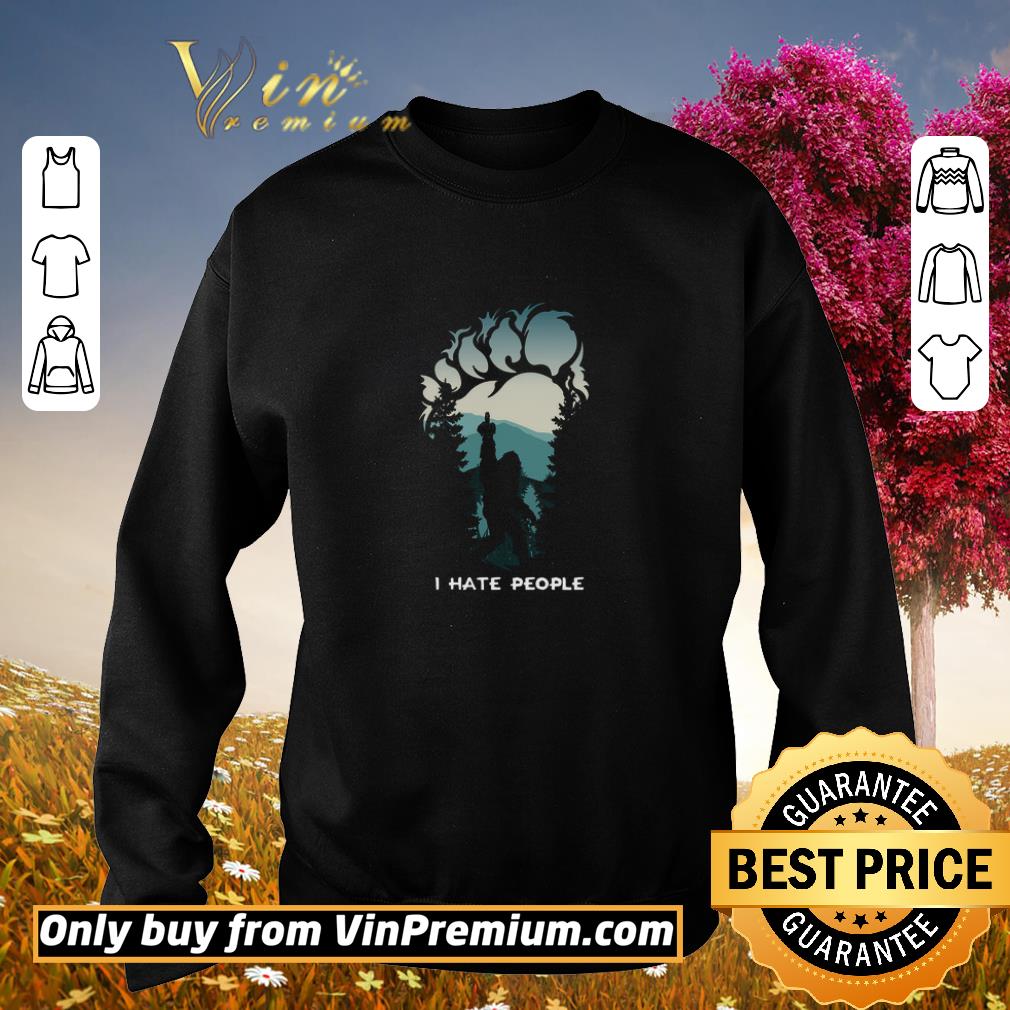 Nice Bigfoot Middle Finger Footprint I Hate People shirt 2 Nice Bigfoot Middle Finger Footprint I Hate People shirt