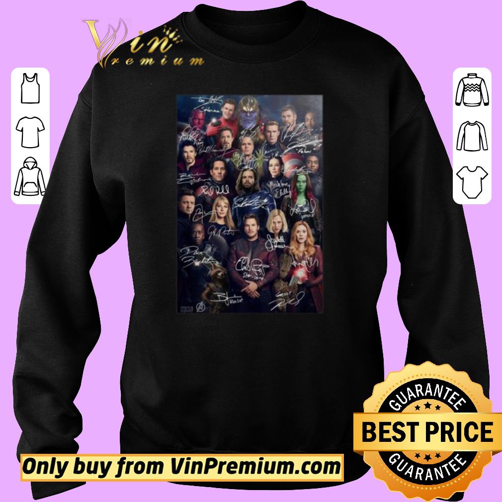 Original Marvel Avenger Endgame signatures Poster shirt 2 Original Marvel Avenger Endgame signatures Poster shirt