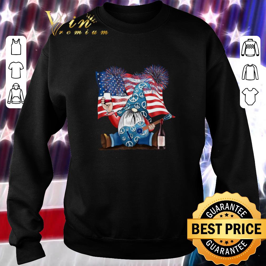 Awesome Gnome Wine Guitar American Flag 4th Of July Independence Day shirt 2 Awesome Gnome Wine Guitar American Flag 4th Of July Independence Day shirt