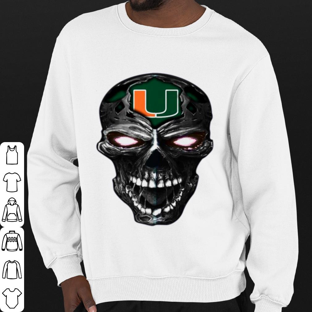 Nice Skull Miami Hurricanes Football shirt