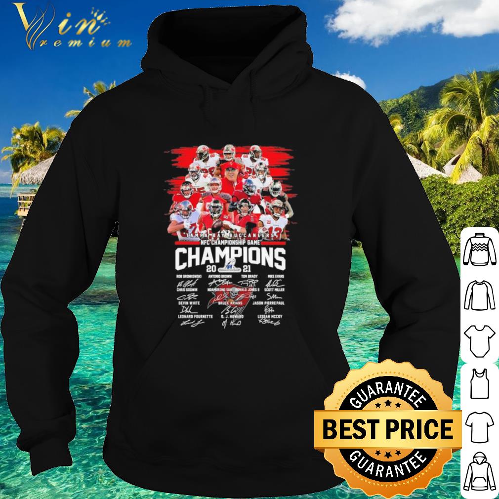 Official Tampa Bay Buccaneers Team Players 2021 Champions Nfc Championship Signatures shirt