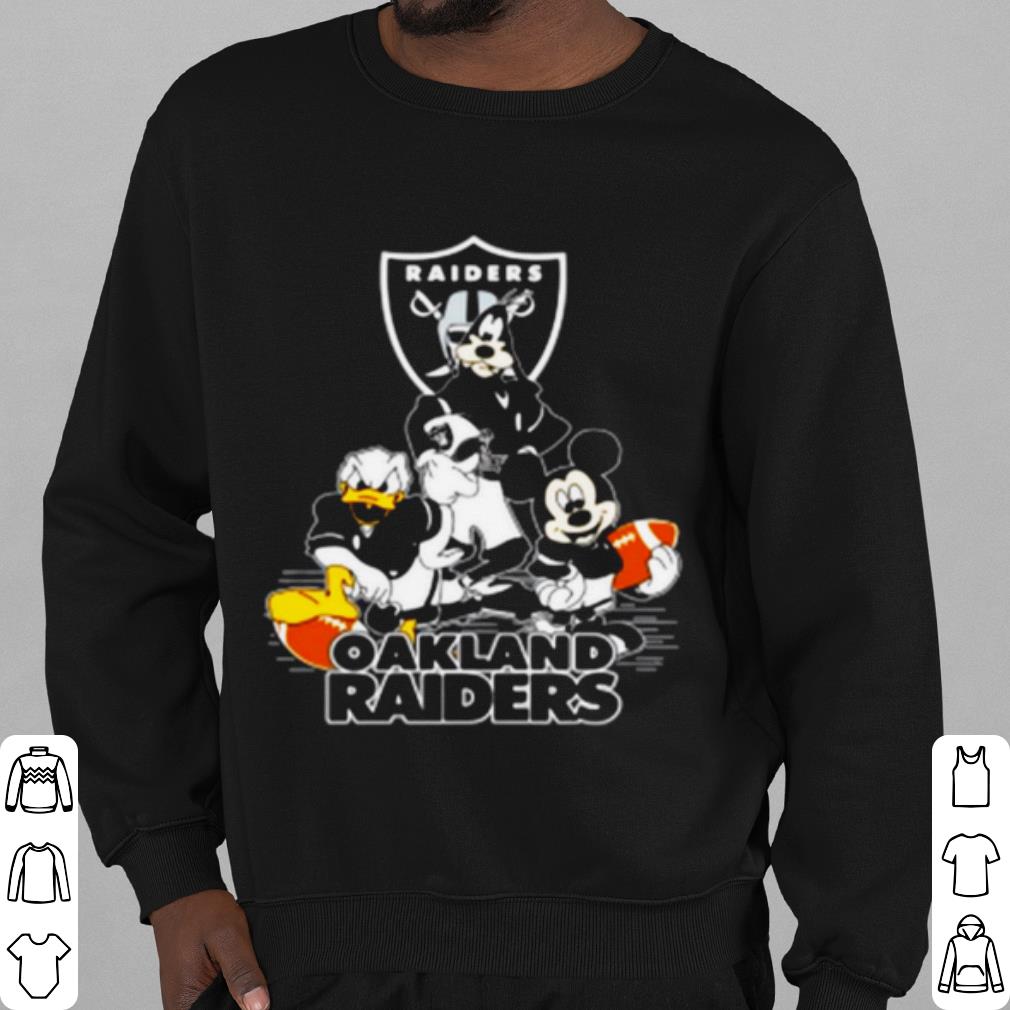 Nice Mickey Mouse Donald Duck And Goofy With Oakland Raiders Sport shirt