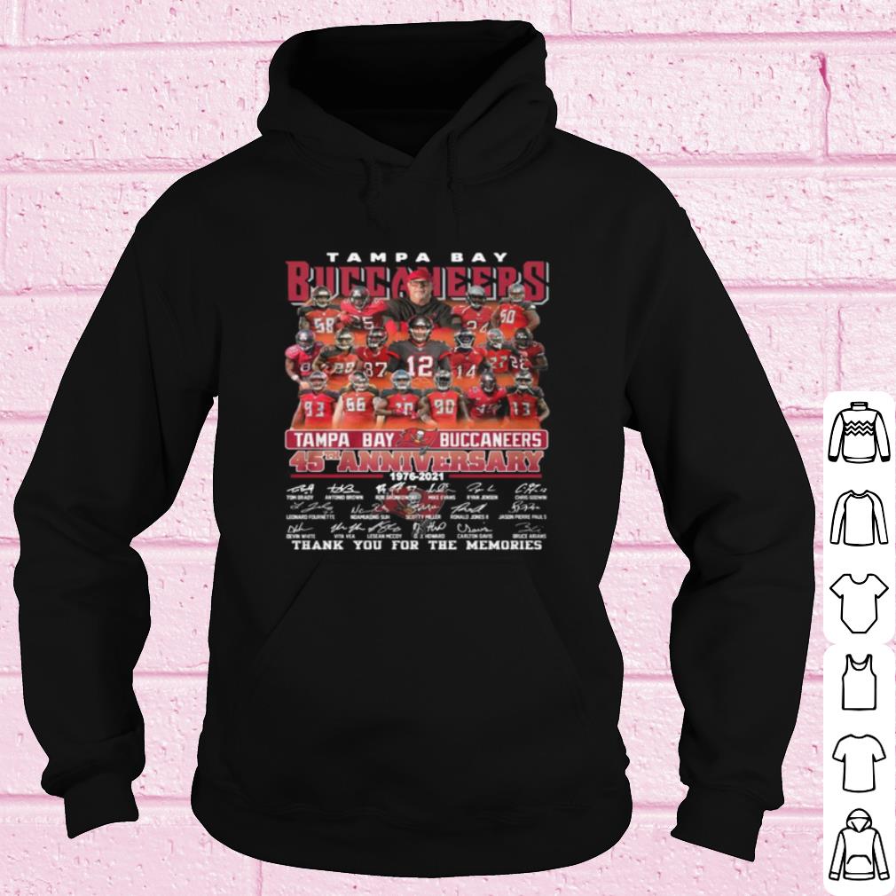 Nice Tampa Bay Buccaneers 45th Anniversary Signatures Thank The Memories shirt